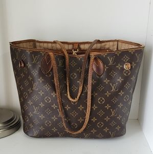 Authentic Louis Vuitton Monogram Neverfull MM Tote bag Brown/Tan
